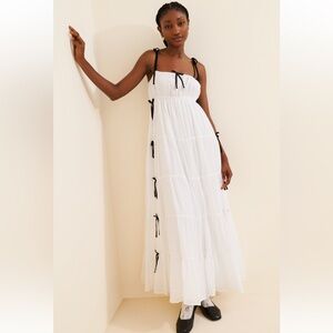 Show Me Your MuMu White Harmony Maxi Dress with Black Ties